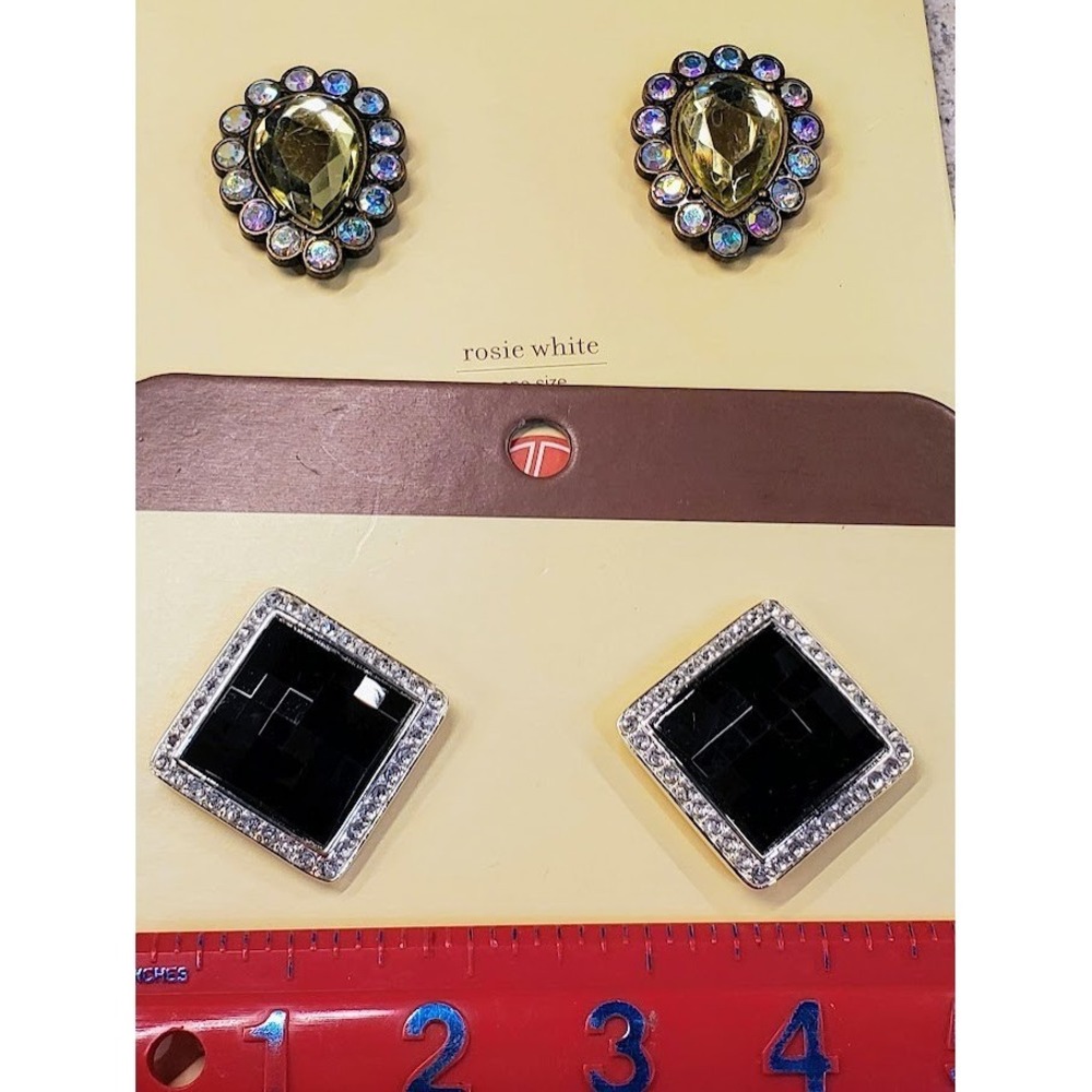 Lindsay Phillips Snap-on Shoe Charms Rosie Pear Drop & Paige Faceted Square Blk
